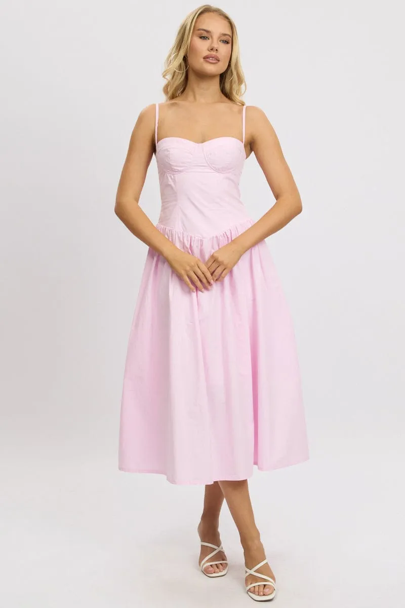 Pink Midi Dress Corset Bust sold by Ally Fashion product image thumbnail 3