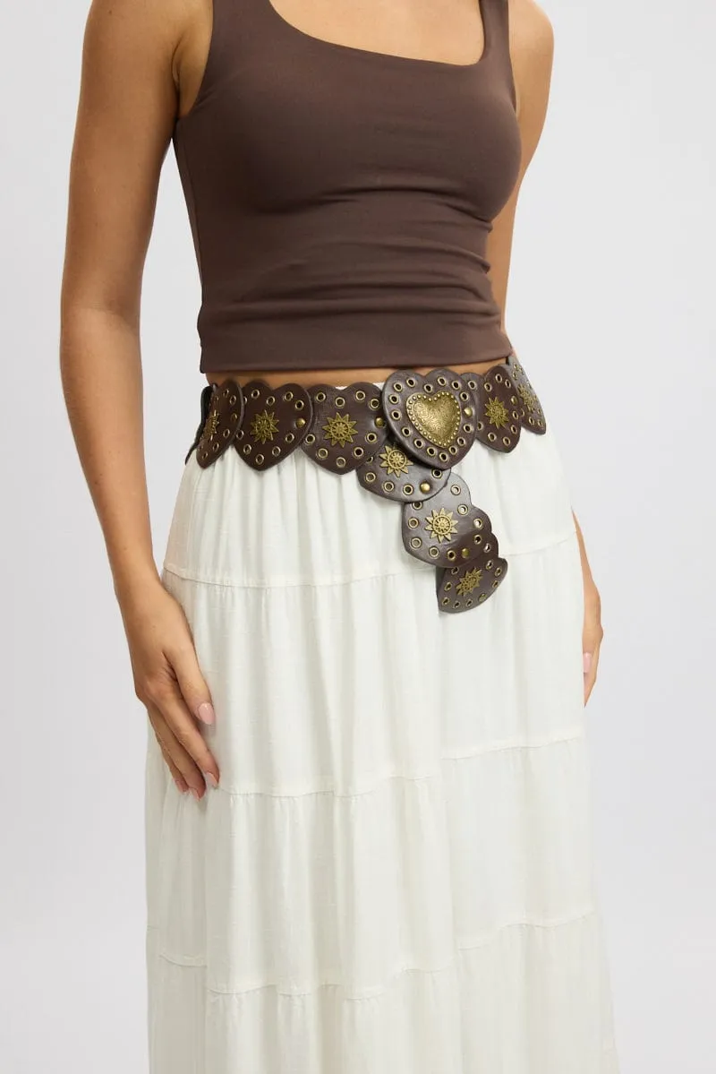 Brown Western Waist and Hip Belt sold by Ally Fashion