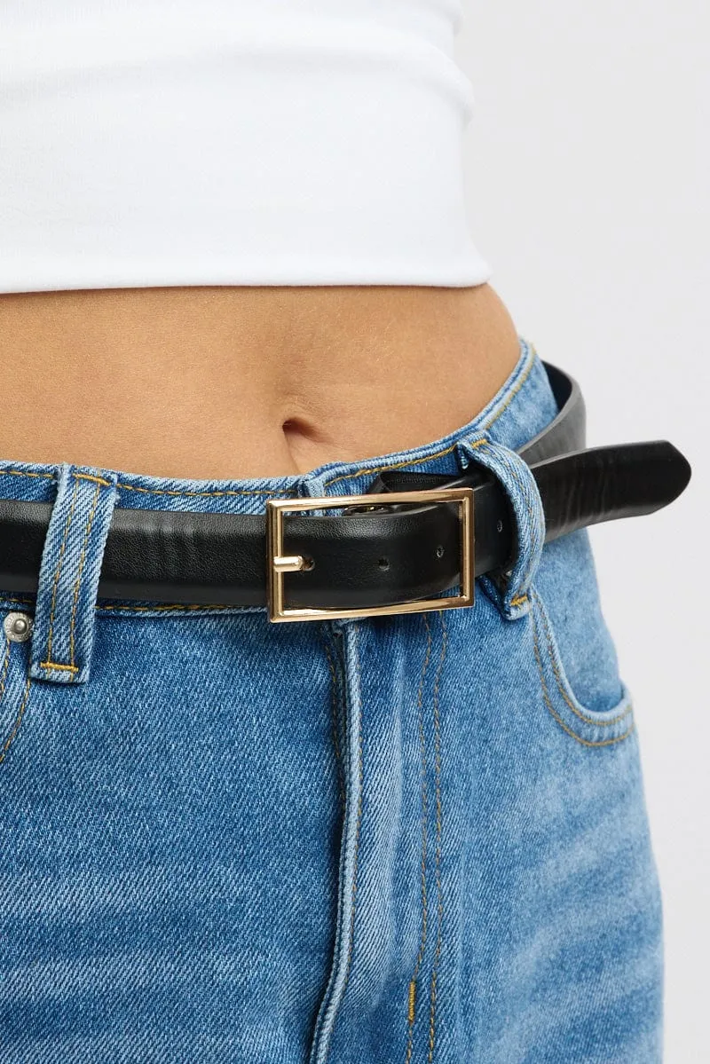 Black Rectangle Buckle Belts sold by Ally Fashion product image thumbnail 2