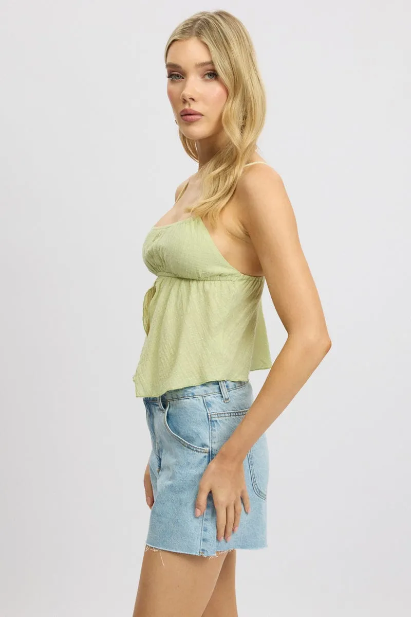 Green Cami Top Open Front Textured sold by Ally Fashion product image thumbnail 5