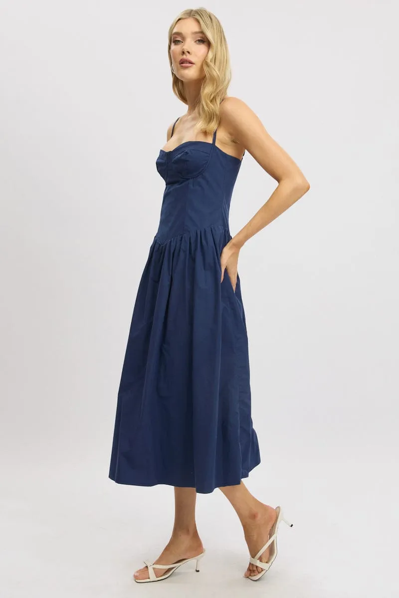 Blue Midi Dress Corset Bust sold by Ally Fashion product image thumbnail 4