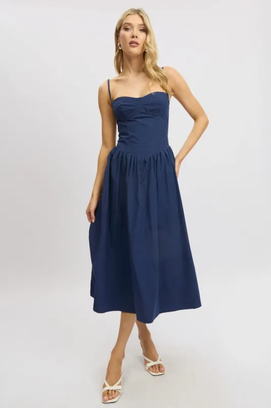 Blue Midi Dress Corset Bust sold by Ally Fashion