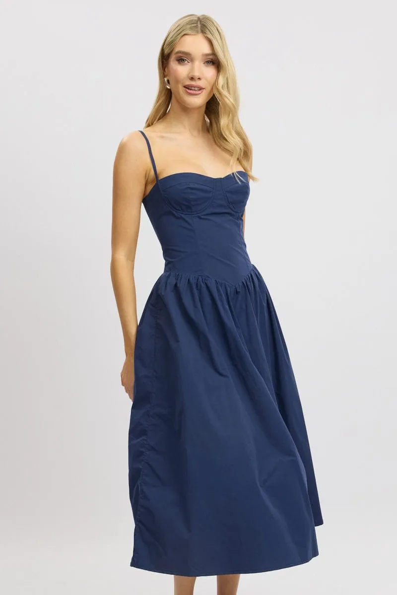 Blue Midi Dress Corset Bust sold by Ally Fashion product image thumbnail 2