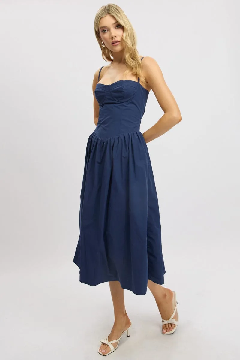Blue Midi Dress Corset Bust sold by Ally Fashion product image thumbnail 3