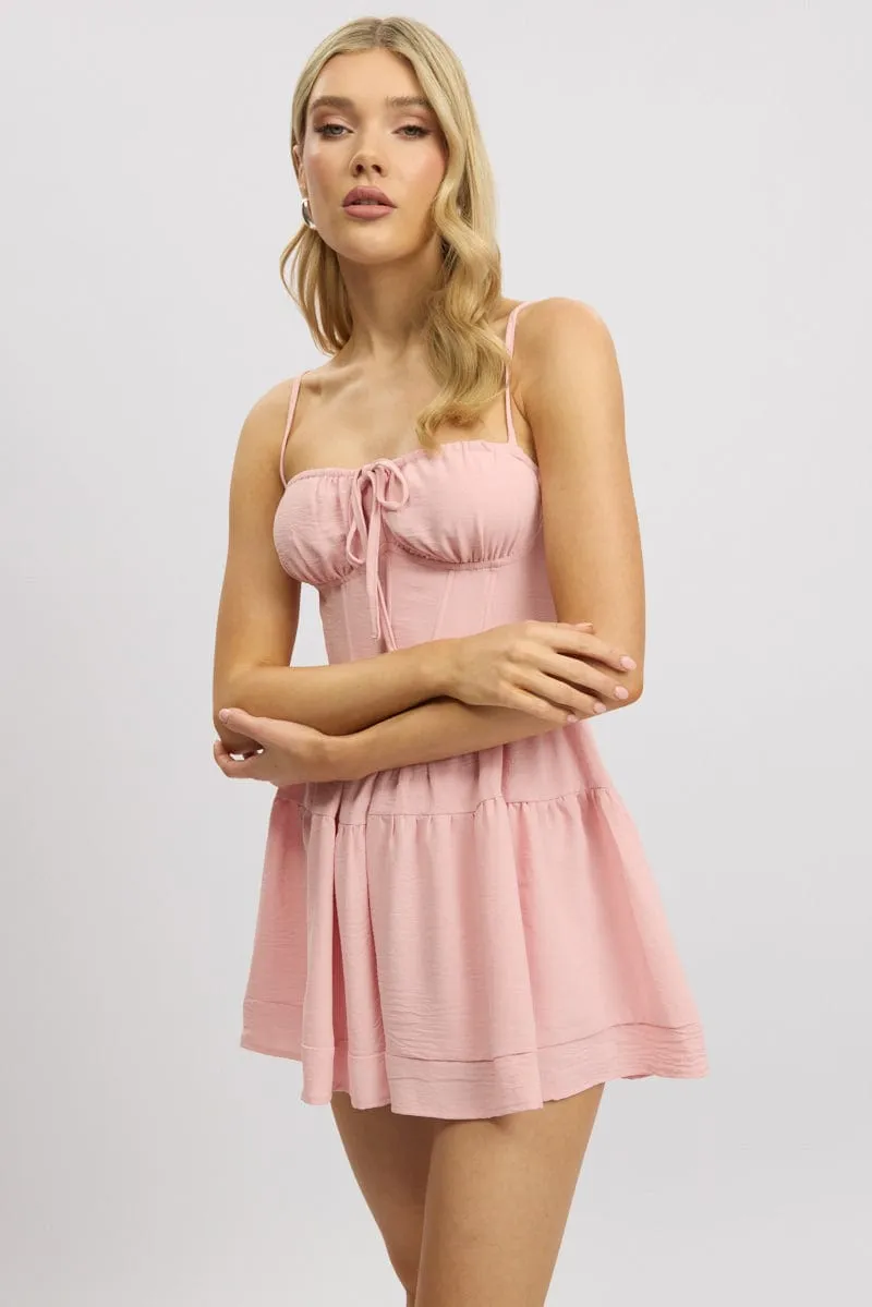 Pink Playsuit Gathered Bust Mini sold by Ally Fashion product image thumbnail 3