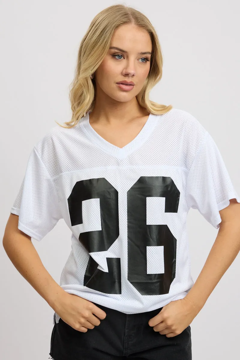 White Sport Tee Short Sleeve sold by Ally Fashion product image thumbnail 3