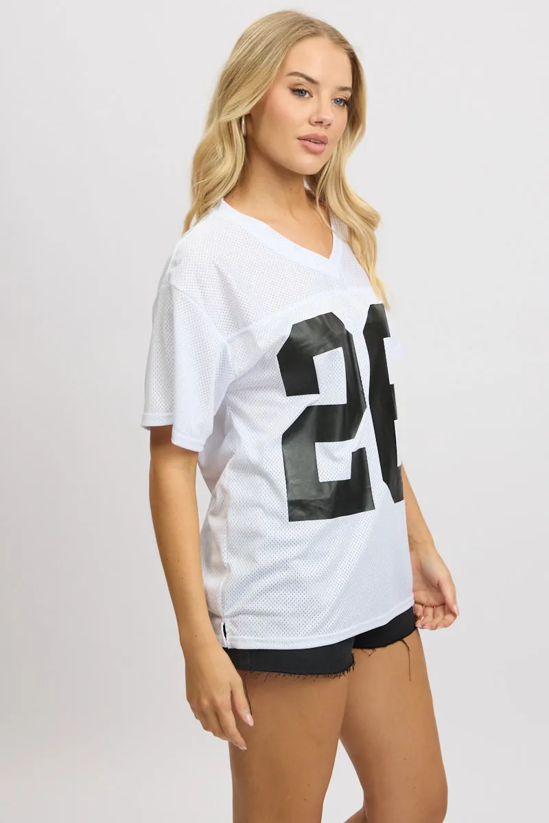White Sport Tee Short Sleeve sold by Ally Fashion product image thumbnail 4
