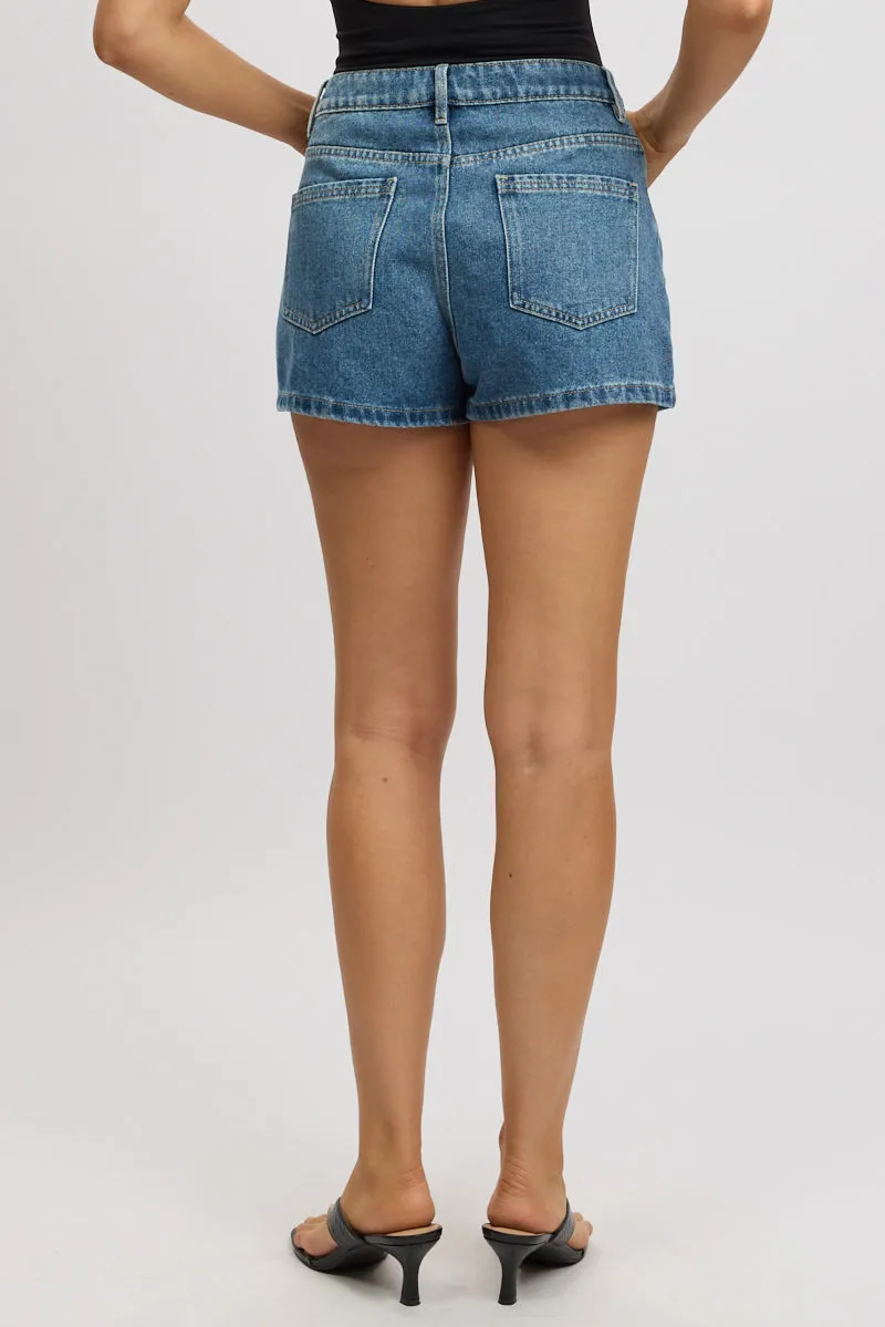 Denim Mini Relaxed Shorts High Rise sold by Ally Fashion product image thumbnail 5