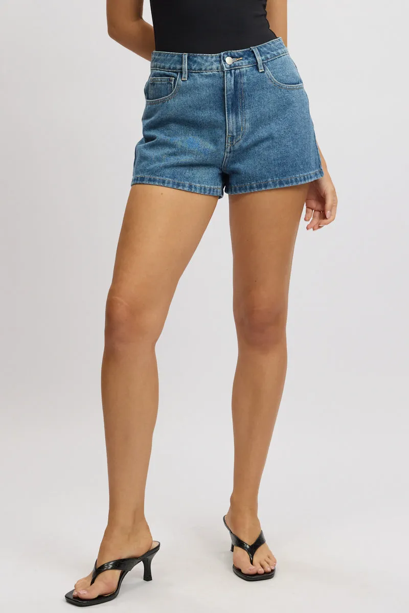 Denim Mini Relaxed Shorts High Rise sold by Ally Fashion product image thumbnail 2