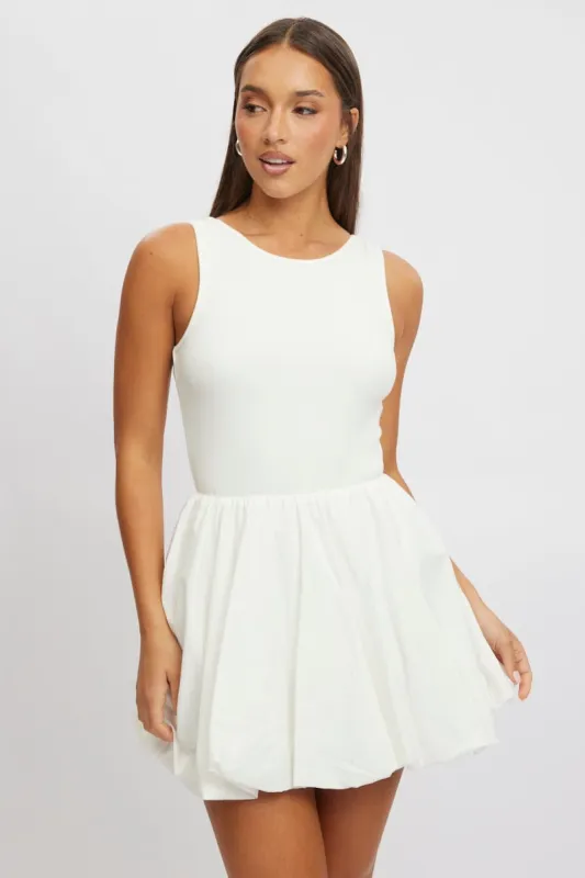 White Bubble Dress Mini sold by Ally Fashion