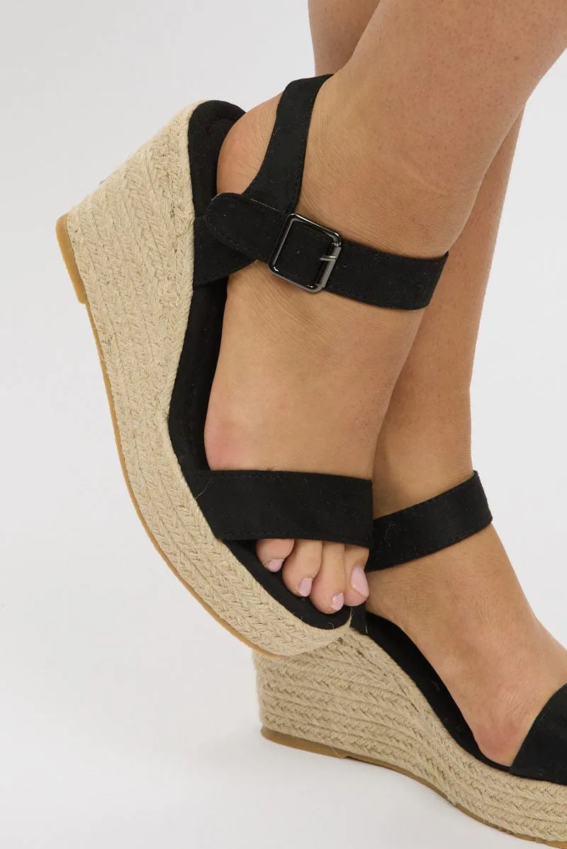 Black Wedge Espadrilles Sandals sold by Ally Fashion product image thumbnail 2