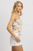 Multi Abstract Scarf Top Strapless Linen Blend sold by Ally Fashion