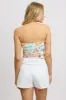 Multi Abstract Scarf Top Strapless Linen Blend sold by Ally Fashion