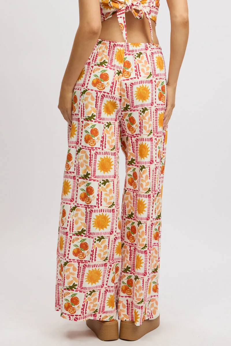 Multi Abstract Wide Leg Pants High Rise sold by Ally Fashion product image thumbnail 5