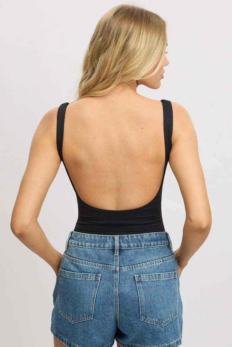 Black Bodysuit Sleeveless Scoop Neck sold by Ally Fashion product image thumbnail 5