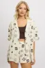 Beige Abstract Relaxed Shirt Short Sleeve Linen Blend sold by Ally Fashion