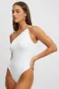 White Bodysuit One Shoulder Supersoft sold by Ally Fashion