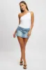 White Bodysuit One Shoulder Supersoft sold by Ally Fashion
