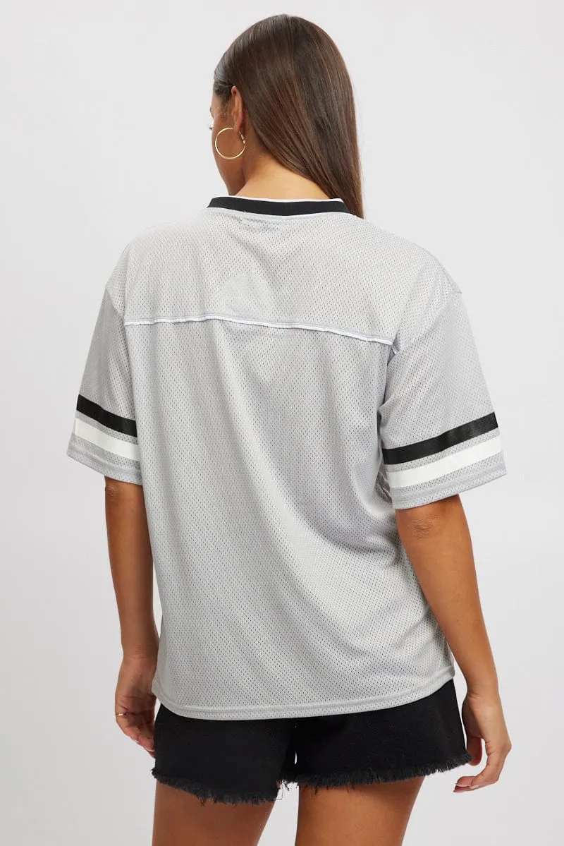 Grey Sport Tee Short Sleeve sold by Ally Fashion product image thumbnail 4