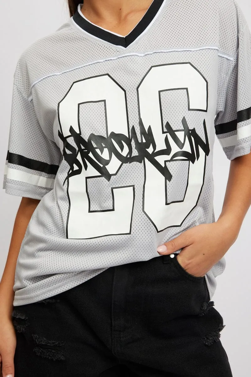 Grey Sport Tee Short Sleeve sold by Ally Fashion product image thumbnail 5