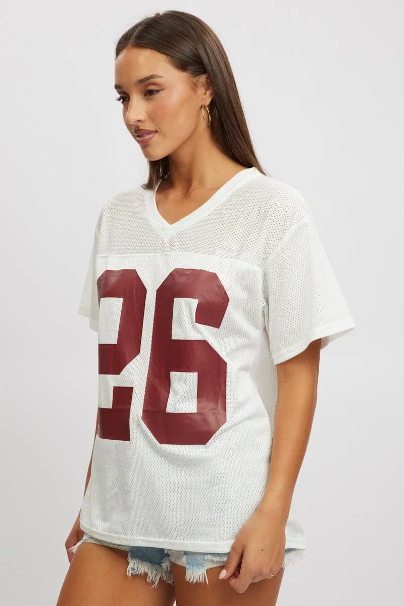White Sport Tee Short Sleeve sold by Ally Fashion product image thumbnail 4