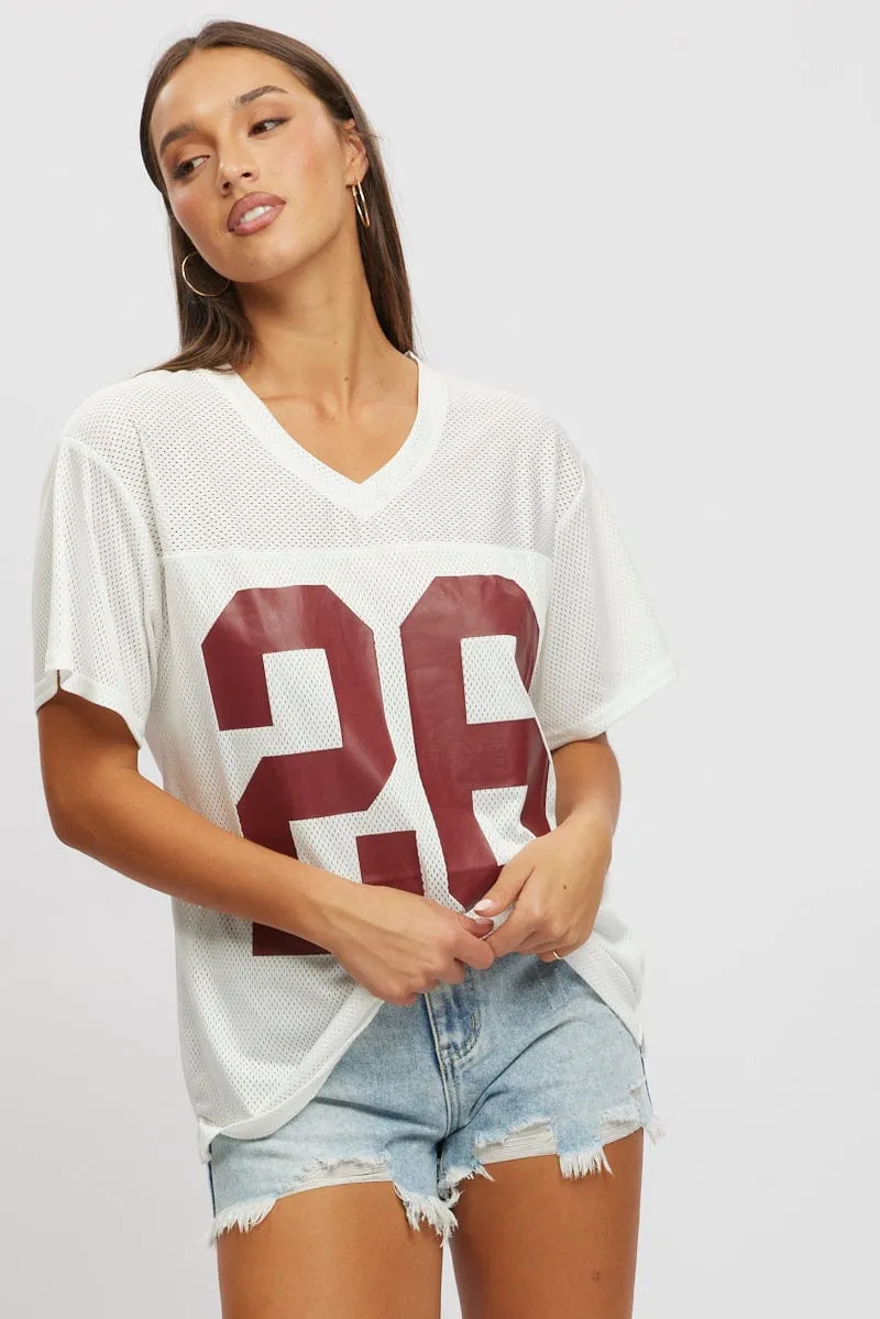 White Sport Tee Short Sleeve sold by Ally Fashion product image thumbnail 2