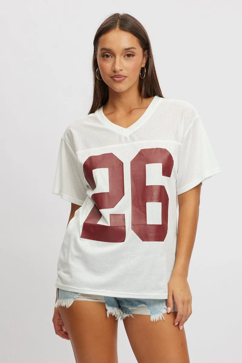 White Sport Tee Short Sleeve sold by Ally Fashion product image thumbnail 3