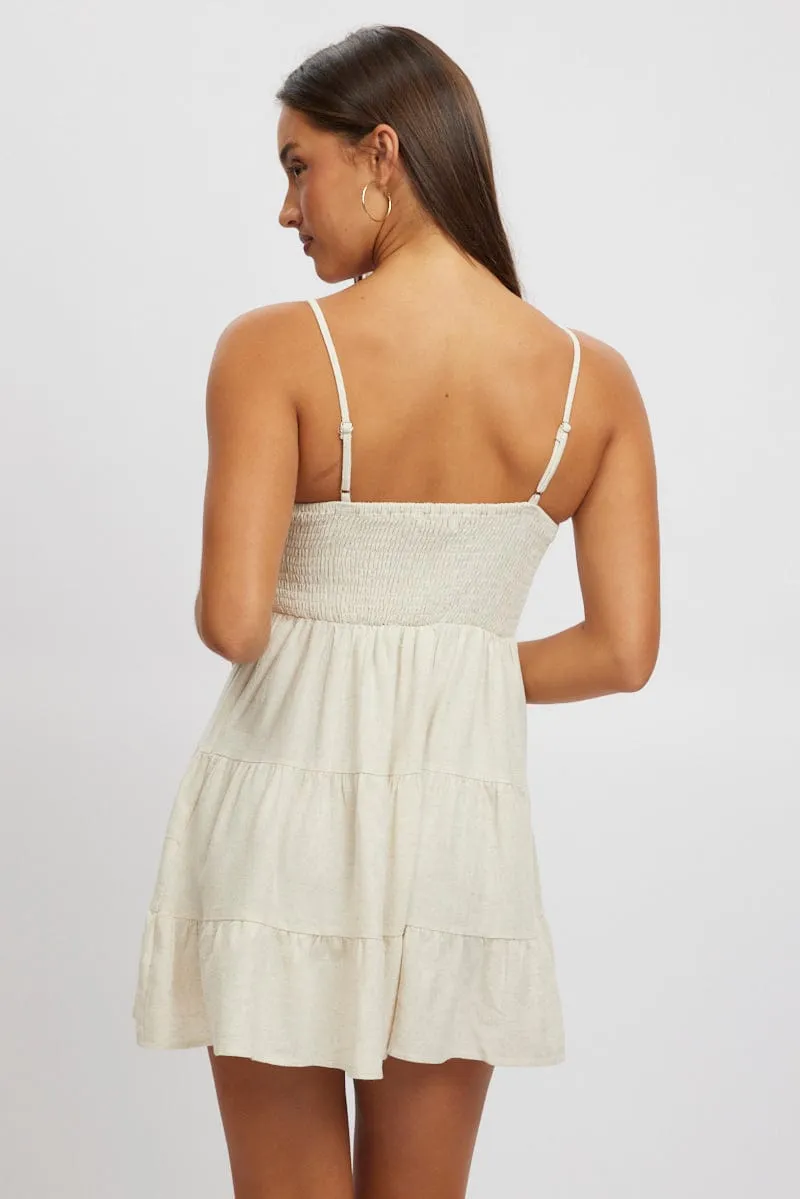 Beige Mini Dress Tiered Strappy sold by Ally Fashion product image thumbnail 5