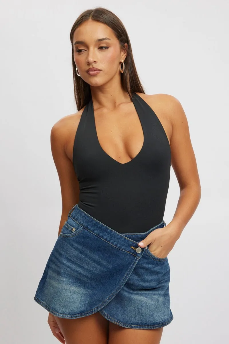 Black Halter Bodysuit Supersoft sold by Ally Fashion product image thumbnail 3