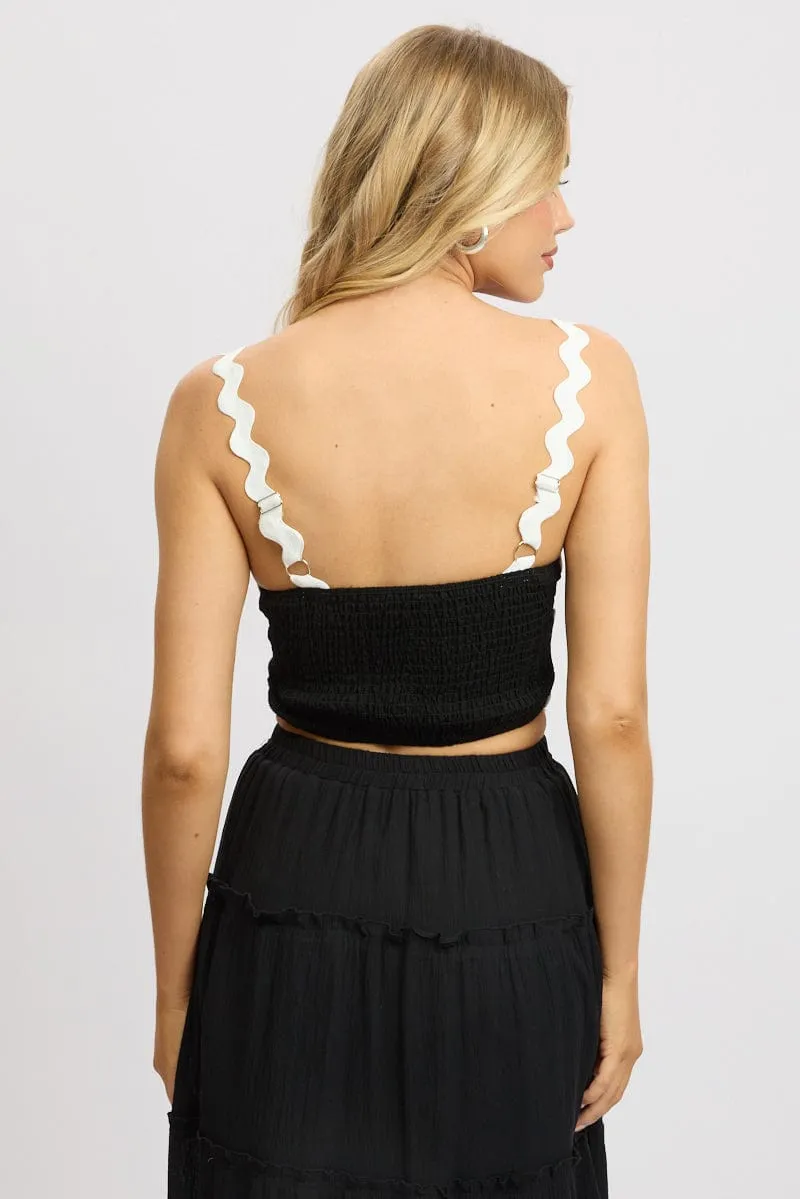 Black Crop Top Sleeveless Shirred Back sold by Ally Fashion product image thumbnail 5