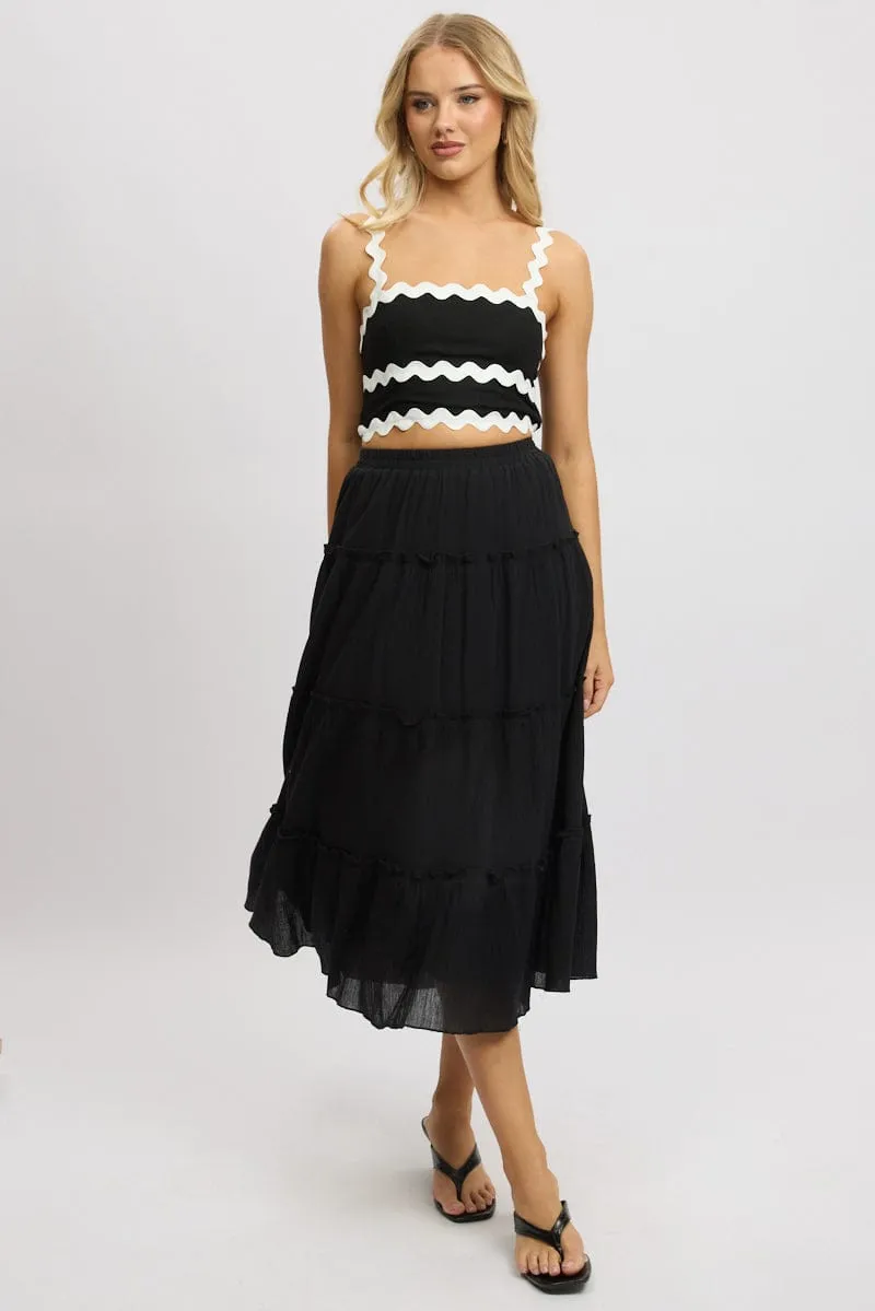 Black Crop Top Sleeveless Shirred Back sold by Ally Fashion product image thumbnail 2