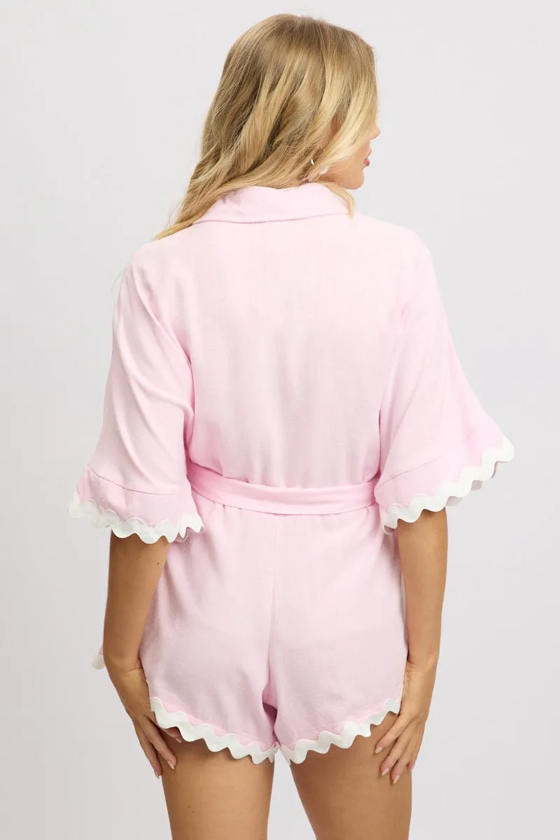 Pink Oversized Playsuit sold by Ally Fashion product image thumbnail 5