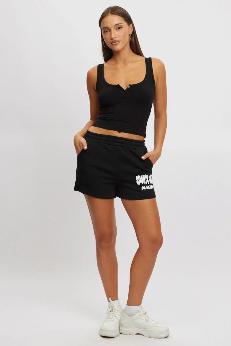 Black Rib Tank Button Front sold by Ally Fashion product image thumbnail 2