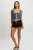 Blue Tie Front Top Sleeveless sold by Ally Fashion