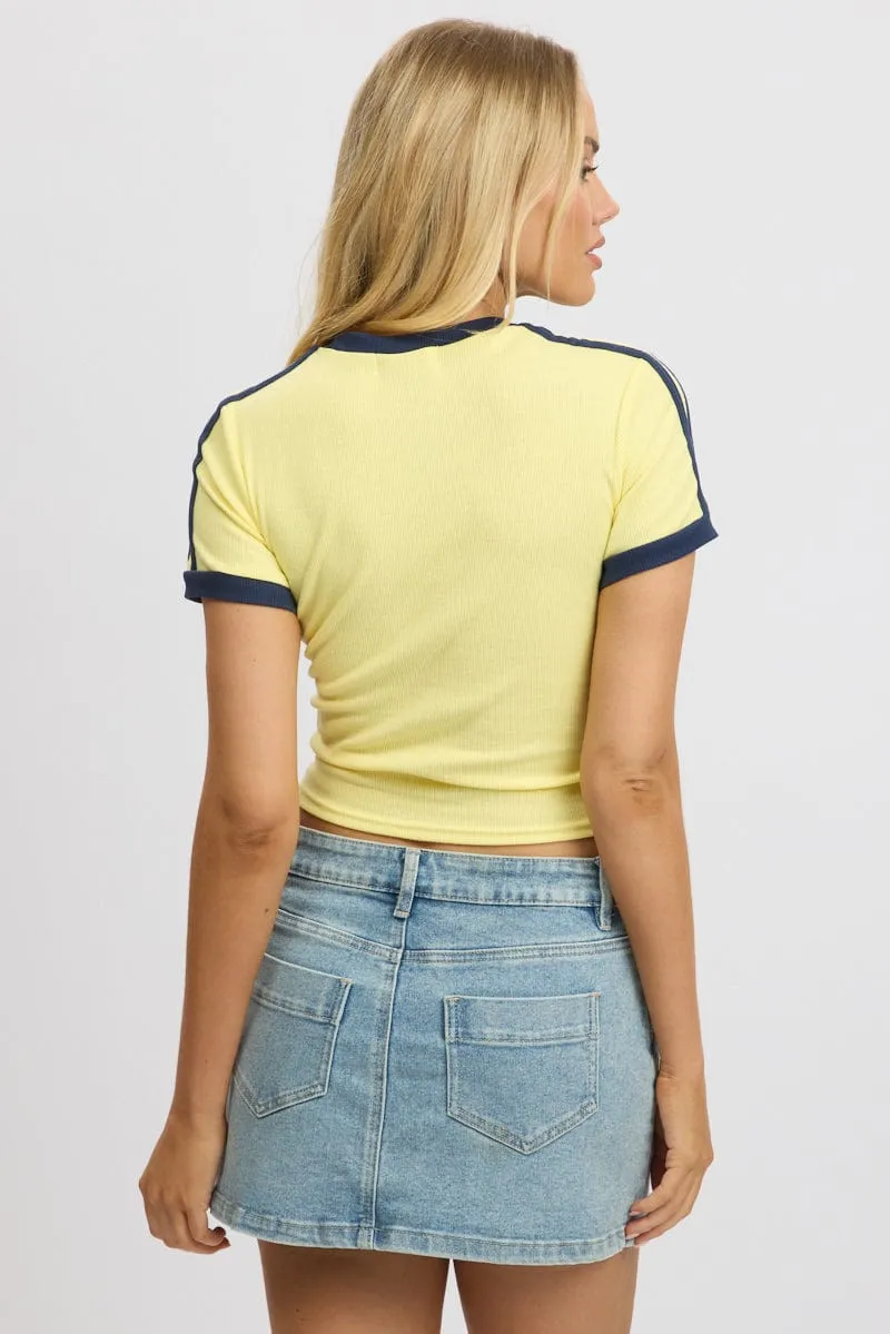 Yellow Graphic Tee Short Sleeve Rib sold by Ally Fashion product image thumbnail 5
