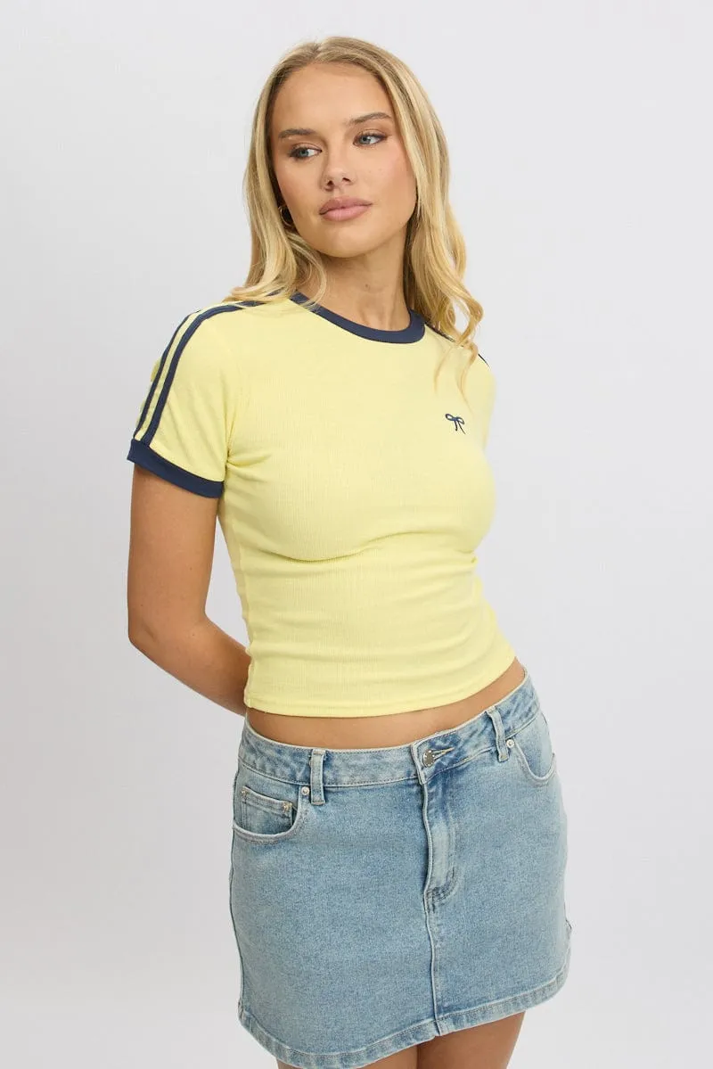 Yellow Graphic Tee Short Sleeve Rib sold by Ally Fashion product image thumbnail 3