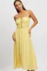 Yellow Midi Dress Ribbon Detail Strappy sold by Ally Fashion