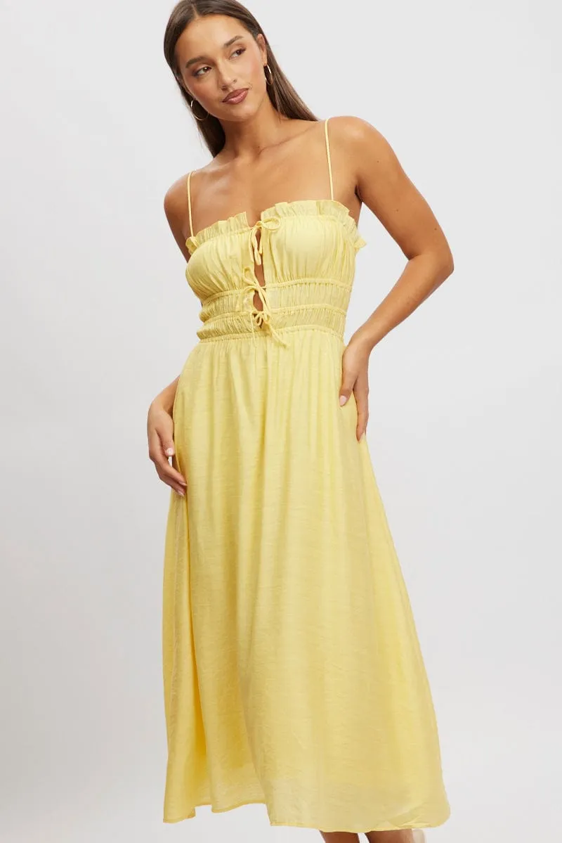 Yellow Midi Dress Ribbon Detail Strappy sold by Ally Fashion product image thumbnail 2