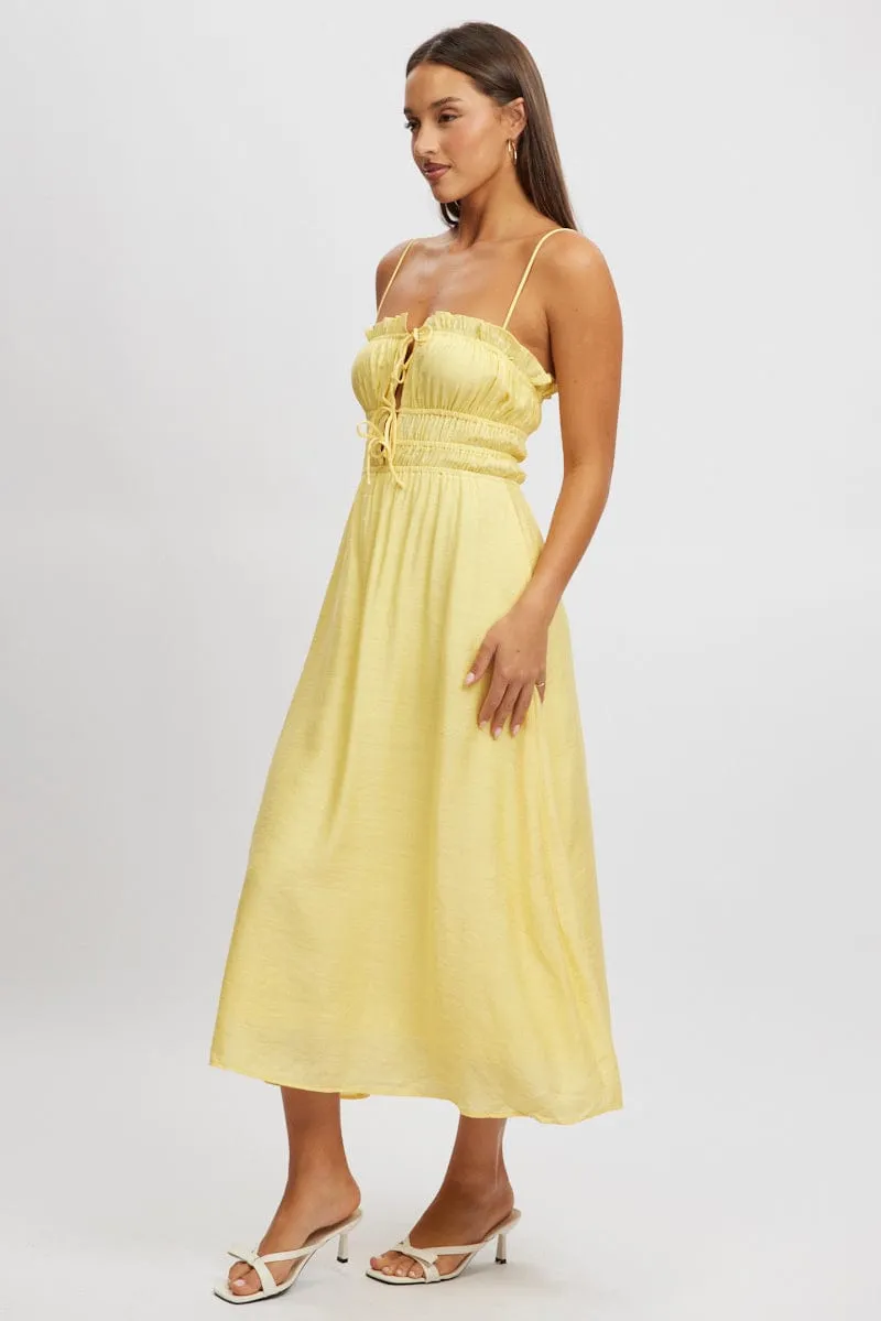 Yellow Midi Dress Ribbon Detail Strappy sold by Ally Fashion product image thumbnail 4