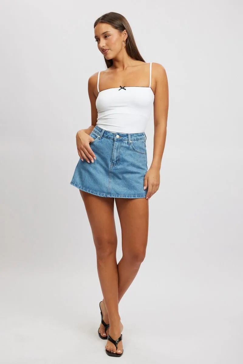 White Singlet Sleeveless Bow Detail sold by Ally Fashion product image thumbnail 3