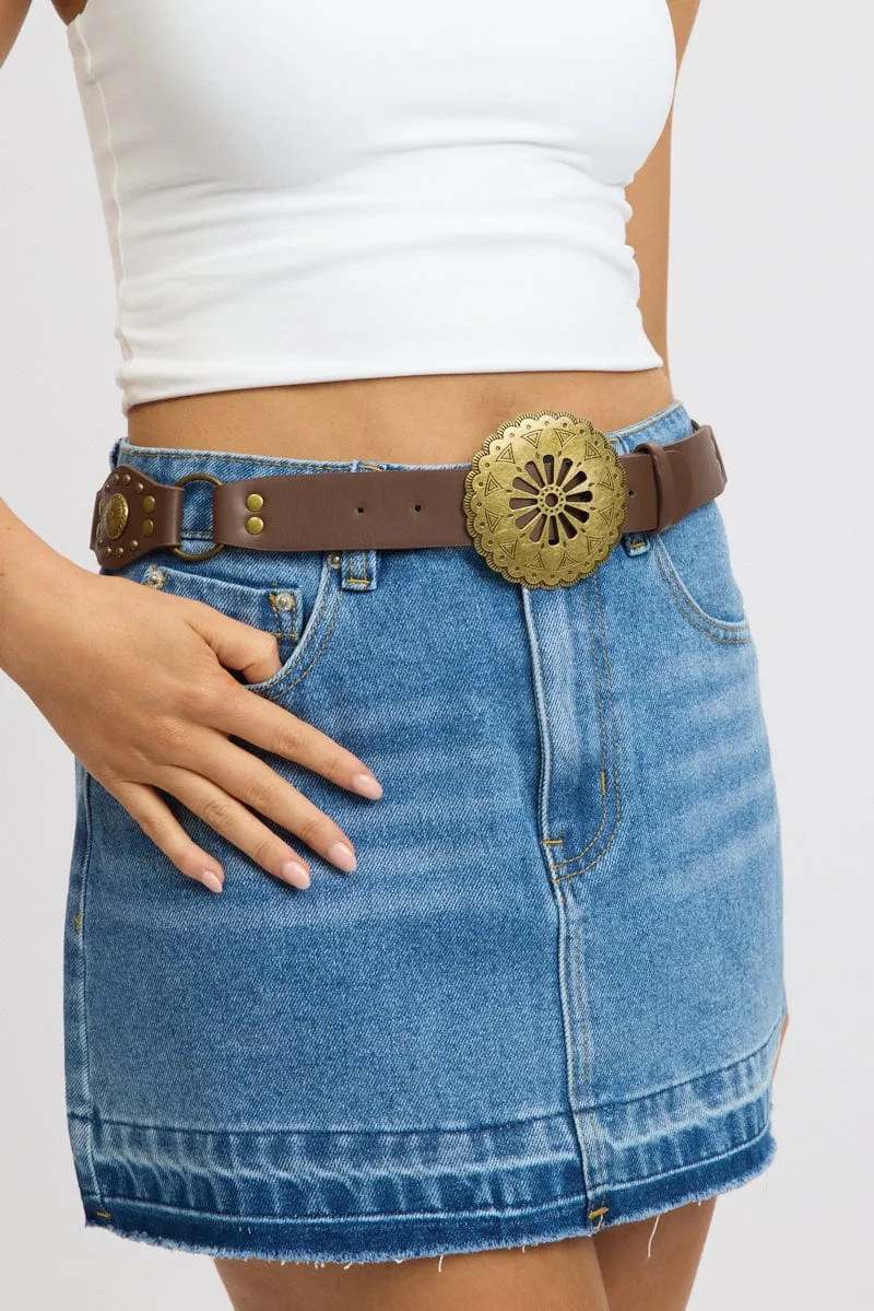 Brown Western Waist and Hip Belt sold by Ally Fashion