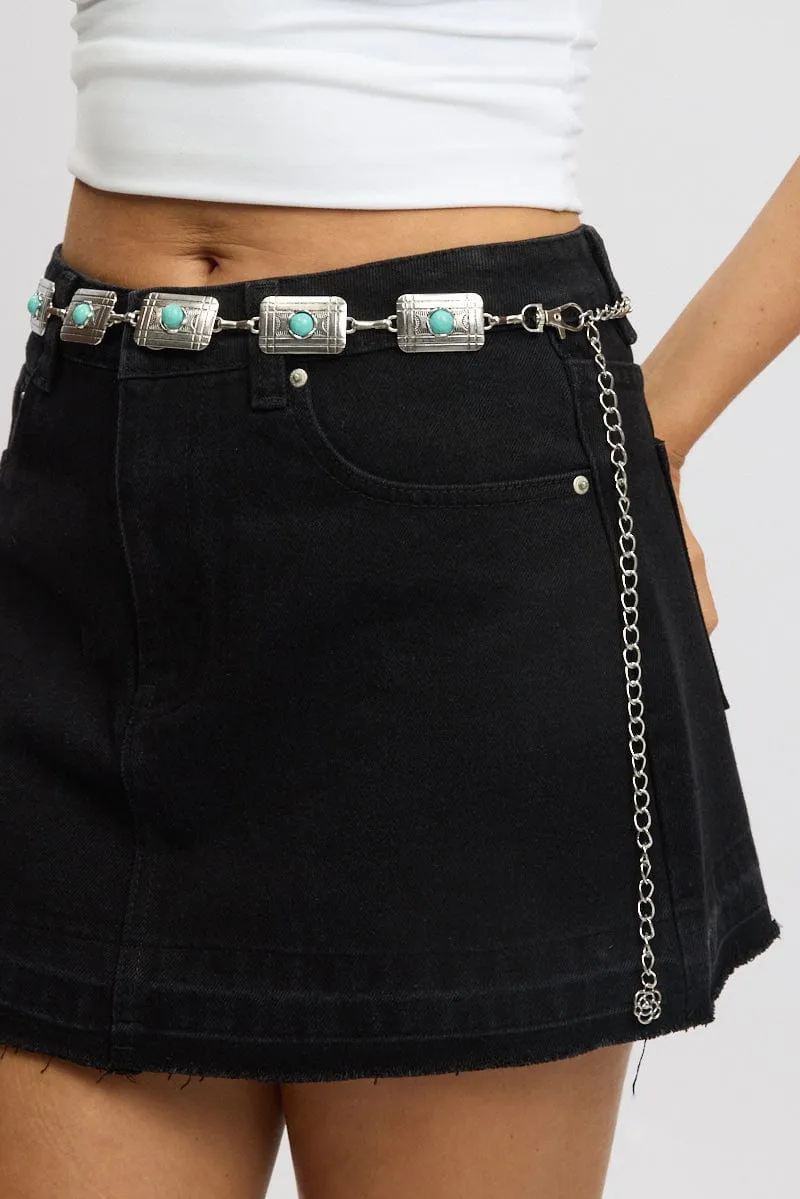 Silver Rectangle Chain Belt sold by Ally Fashion product image thumbnail 2