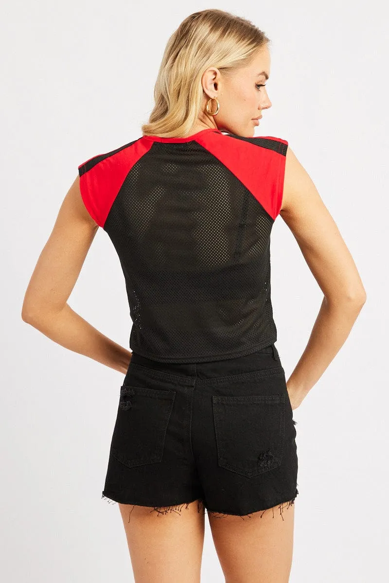 Black Sport Tee Short Sleeve Crop sold by Ally Fashion product image thumbnail 5