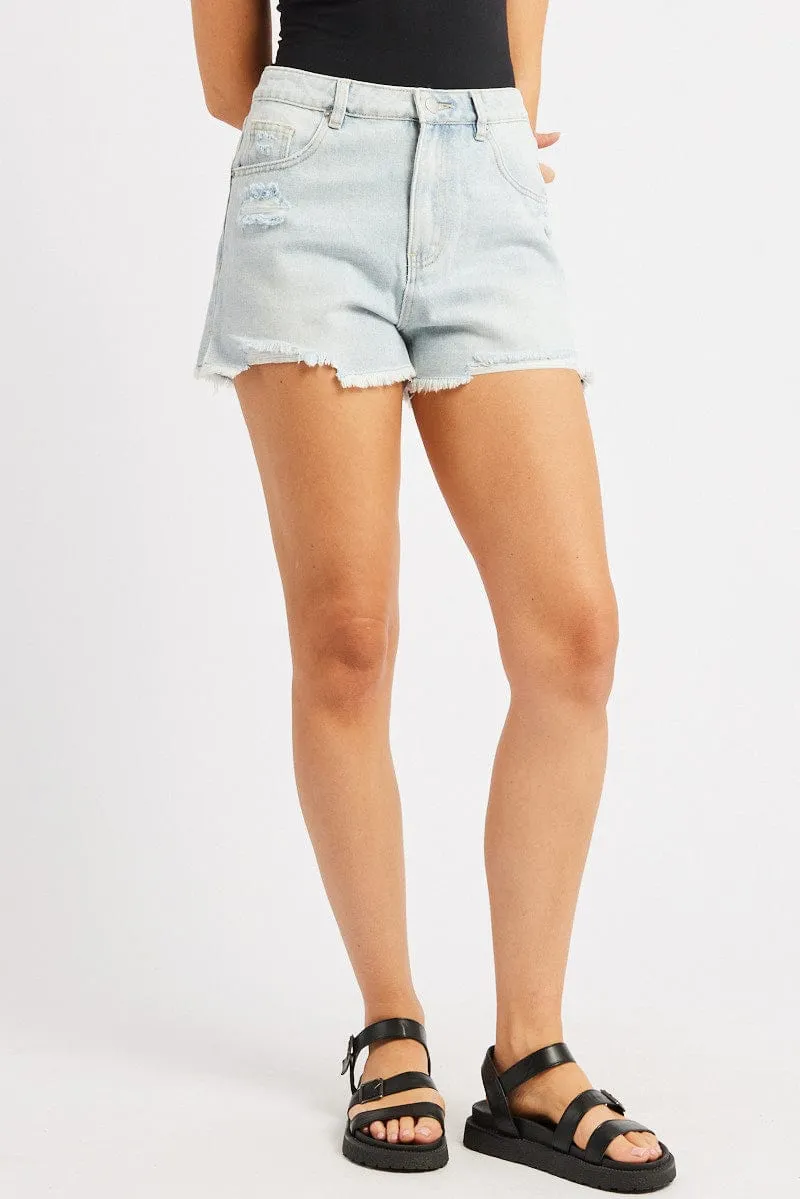 Denim Short High Rise Ripped sold by Ally Fashion product image thumbnail 3