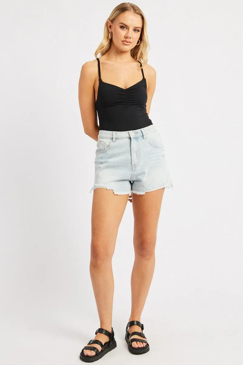 Denim Short High Rise Ripped sold by Ally Fashion product image thumbnail 2
