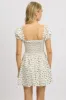 White Ditsy Fit And Flare Dress Corset Detail Mini sold by Ally Fashion
