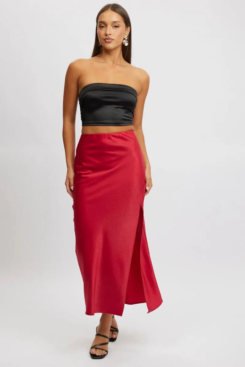 Black Satin Crop Top Strapless sold by Ally Fashion product image thumbnail 3