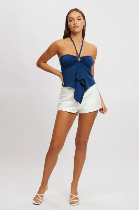 Blue Halter Top Sleeveless sold by Ally Fashion