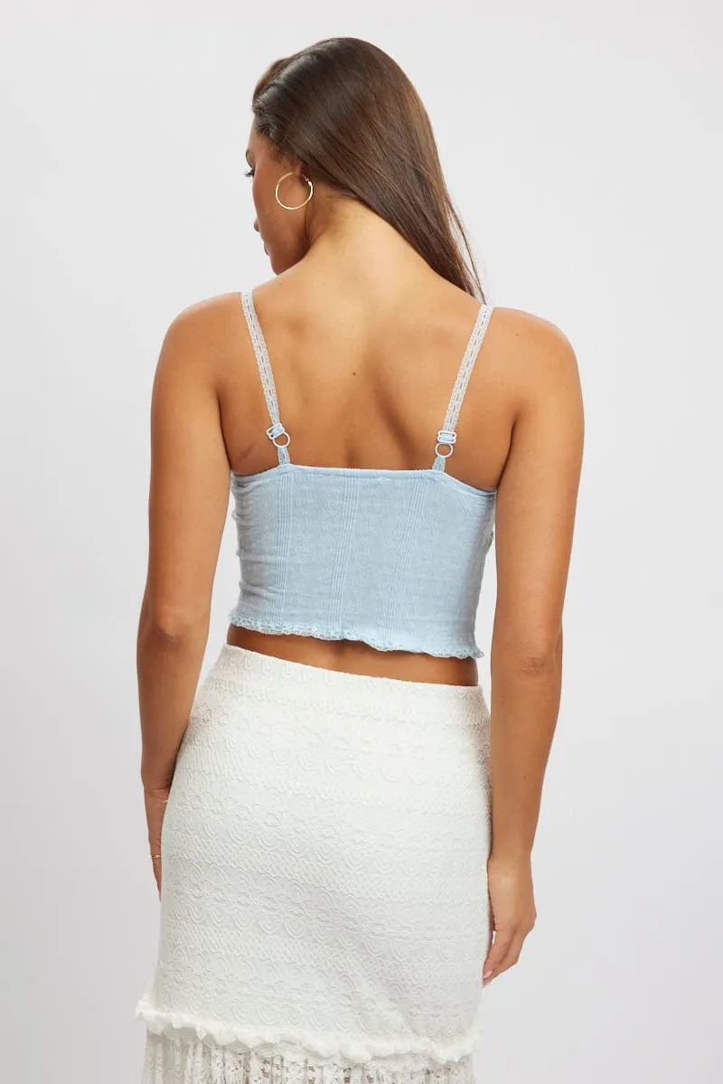 Blue Singlet Top Textured sold by Ally Fashion product image thumbnail 4