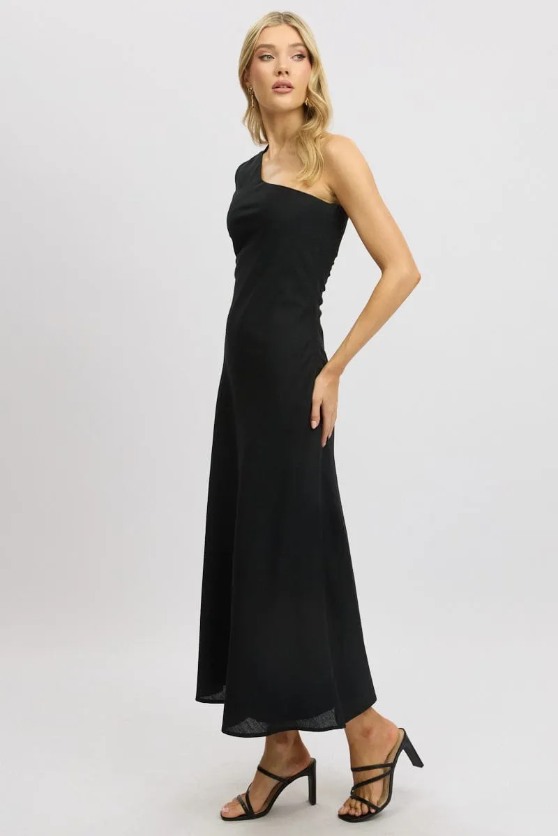 Black One Shoulder Maxi Dress sold by Ally Fashion product image thumbnail 4
